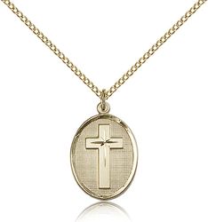 Gold Filled Cross Medal Pendant" itemprop="image