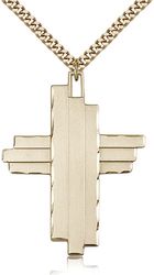 Gold Filled Cross Medal Pendant" itemprop="image