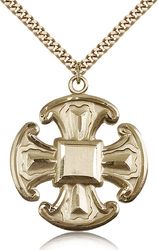 Gold Filled Cross Medal Pendant" itemprop="image