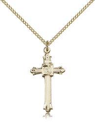 Gold Filled Cross Medal Pendant" itemprop="image