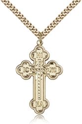 Gold Filled Cross Medal Pendant" itemprop="image