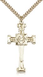 Gold Filled Cross Medal Pendant" itemprop="image