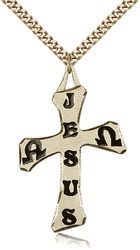 Gold Filled Cross Medal Pendant" itemprop="image