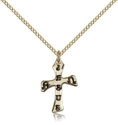 Gold Filled Cross Medal Pendant" itemprop="image