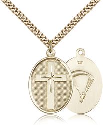 Gold Filled Cross / Paratrooper Medal Pendant" itemprop="image