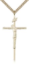 Gold Filled Crucifix Medal Pendant" itemprop="image