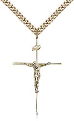 Gold Filled Crucifix Medal Pendant" itemprop="image