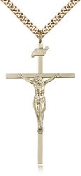 Gold Filled Crucifix Medal Pendant" itemprop="image