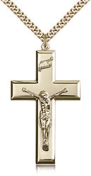 Gold Filled Crucifix Medal Pendant" itemprop="image