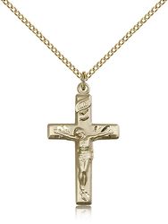 Gold Filled Crucifix Medal Pendant" itemprop="image