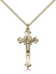 Gold Filled Crucifix Medal Pendant" itemprop="image