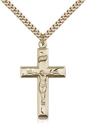 Gold Filled Crucifix Medal Pendant" itemprop="image