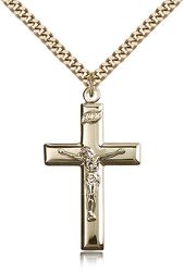 Gold Filled Crucifix Medal Pendant" itemprop="image