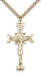 Gold Filled Crucifix Medal Pendant" itemprop="image