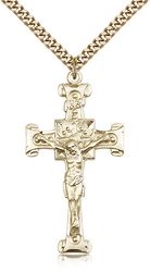 Gold Filled Crucifix Medal Pendant" itemprop="image