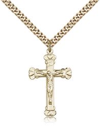 Gold Filled Crucifix Medal Pendant" itemprop="image