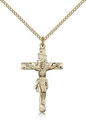 Gold Filled Crucifix Medal Pendant" itemprop="image