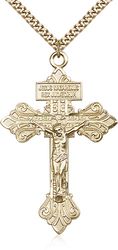 Gold Filled Crucifix Medal Pendant" itemprop="image