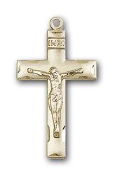 Gold Filled Crucifix Medal Pendant" itemprop="image