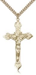 Gold Filled Crucifix Medal Pendant" itemprop="image