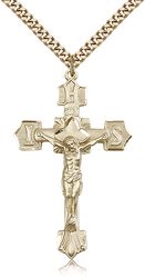 Gold Filled Crucifix Medal Pendant" itemprop="image