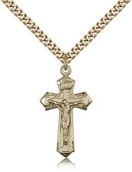 Gold Filled Crucifix Medal Pendant" itemprop="image