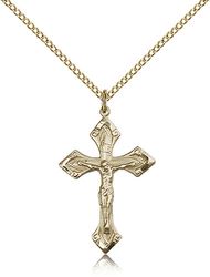 Gold Filled Crucifix Medal Pendant" itemprop="image