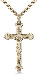 Gold Filled Crucifix Medal Pendant" itemprop="image