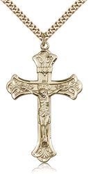 Gold Filled Crucifix Medal Pendant" itemprop="image