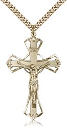 Gold Filled Crucifix Medal Pendant" itemprop="image