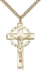 Gold Filled Crucifix Medal Pendant" itemprop="image