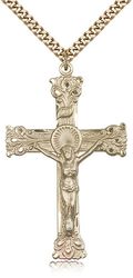 Gold Filled Crucifix Medal Pendant" itemprop="image