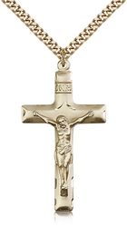 Gold Filled Crucifix Medal Pendant" itemprop="image