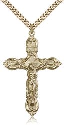 Gold Filled Crucifix Medal Pendant" itemprop="image