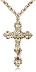 Gold Filled Crucifix Medal Pendant" itemprop="image