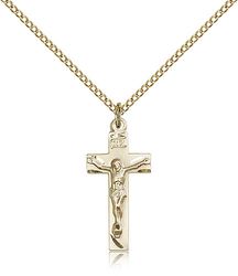 Gold Filled Crucifix Medal Pendant" itemprop="image