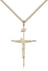 Gold Filled Crucifix Medal Pendant" itemprop="image