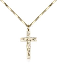 Gold Filled Crucifix Medal Pendant" itemprop="image