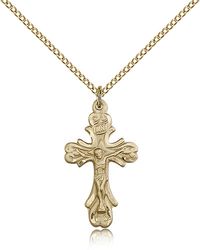 Gold Filled Crucifix Medal Pendant" itemprop="image