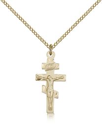 Gold Filled Crucifix Medal Pendant" itemprop="image