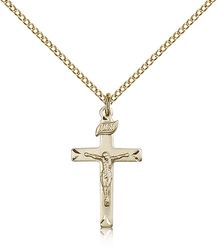 Gold Filled Crucifix Medal Pendant" itemprop="image