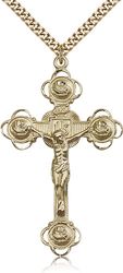 Gold Filled Crucifix Medal Pendant" itemprop="image