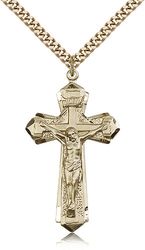 Gold Filled Crucifix Medal Pendant" itemprop="image