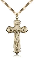 Gold Filled Crucifix Medal Pendant" itemprop="image