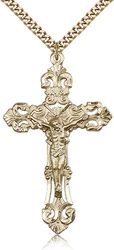 Gold Filled Crucifix Medal Pendant" itemprop="image