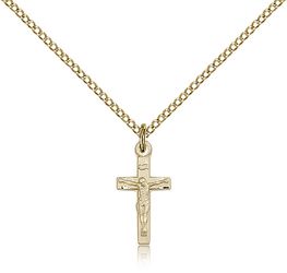 Gold Filled Crucifix Medal Pendant" itemprop="image
