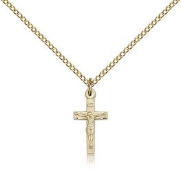 Gold Filled Crucifix Medal Pendant" itemprop="image