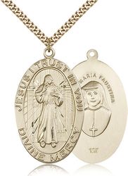 Gold Filled Divine Mercy Medal Pendant" itemprop="image