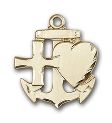 Gold Filled Faith, Hope & Charity Medal Pendant" itemprop="image