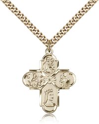 Gold Filled Franciscan 4-Way Medal Pendant" itemprop="image